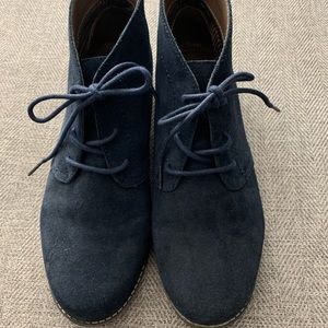 NWOT Dark Blue Suede Booties